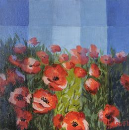 Pittura, Coquelicots 44 - Champs de fleurs, Josette Georgel