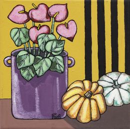 Pittura, Anthurium et Potirons - série Nature morte graphique, Marie Fang