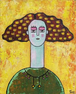 Pittura, Chevelure dorée - Portrait de femme stylisée, Marie Fang