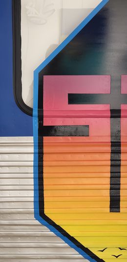 Peinture, Collection les bleus de St Laz - couché de soleil, Sing
