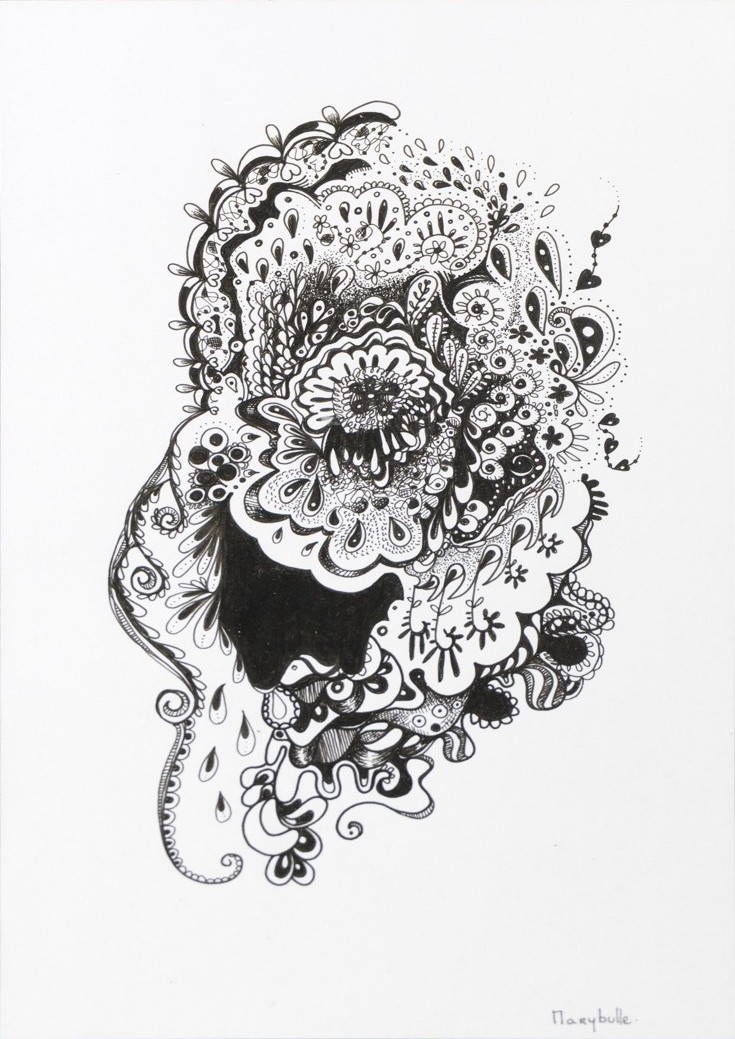 Marybulle, Des fleurs d'océan voyageant dans le temps - Série Arabesques monochromes Marybulle, Des fleurs d'océan voyageant dans le temps - Série Arabesques monochromes