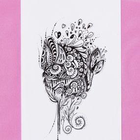 Disegno, Une fleur artistique se développe en tatouage - Série Arabesques monochromes, Marybulle