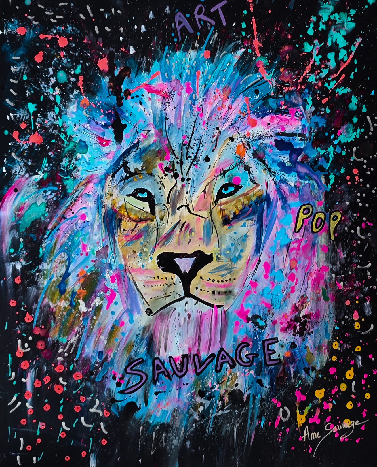 Âme Sauvage, Force et douceur - tableau lion Âme Sauvage, Force et douceur - tableau lion