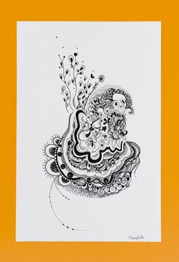 Disegno, En automne, l'hérisson voyage dans la nature - Série Arabesques monochromes, Marybulle