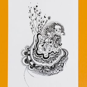 Disegno, En automne, l'hérisson voyage dans la nature - Série Arabesques monochromes, Marybulle