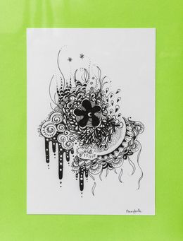 Disegno, Un Ciseau en encre de bulles, court rapidement - Série Arabesques monochromes, Marybulle