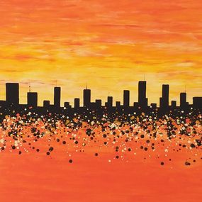 Gemälde, Sunset in New York 2, Max Yaskin