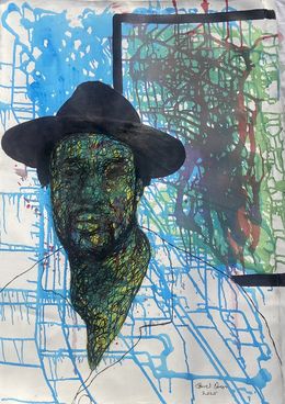 Peinture, Untitled - 21st Century, Contemporary, Figurative Portrait, Modern, Men, Colours, Daniel Owoeye