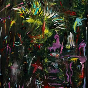 Painting, Lion, Lapin
