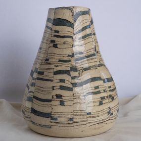 Sculpture, Blue Pot with Complement, Mcaceramica