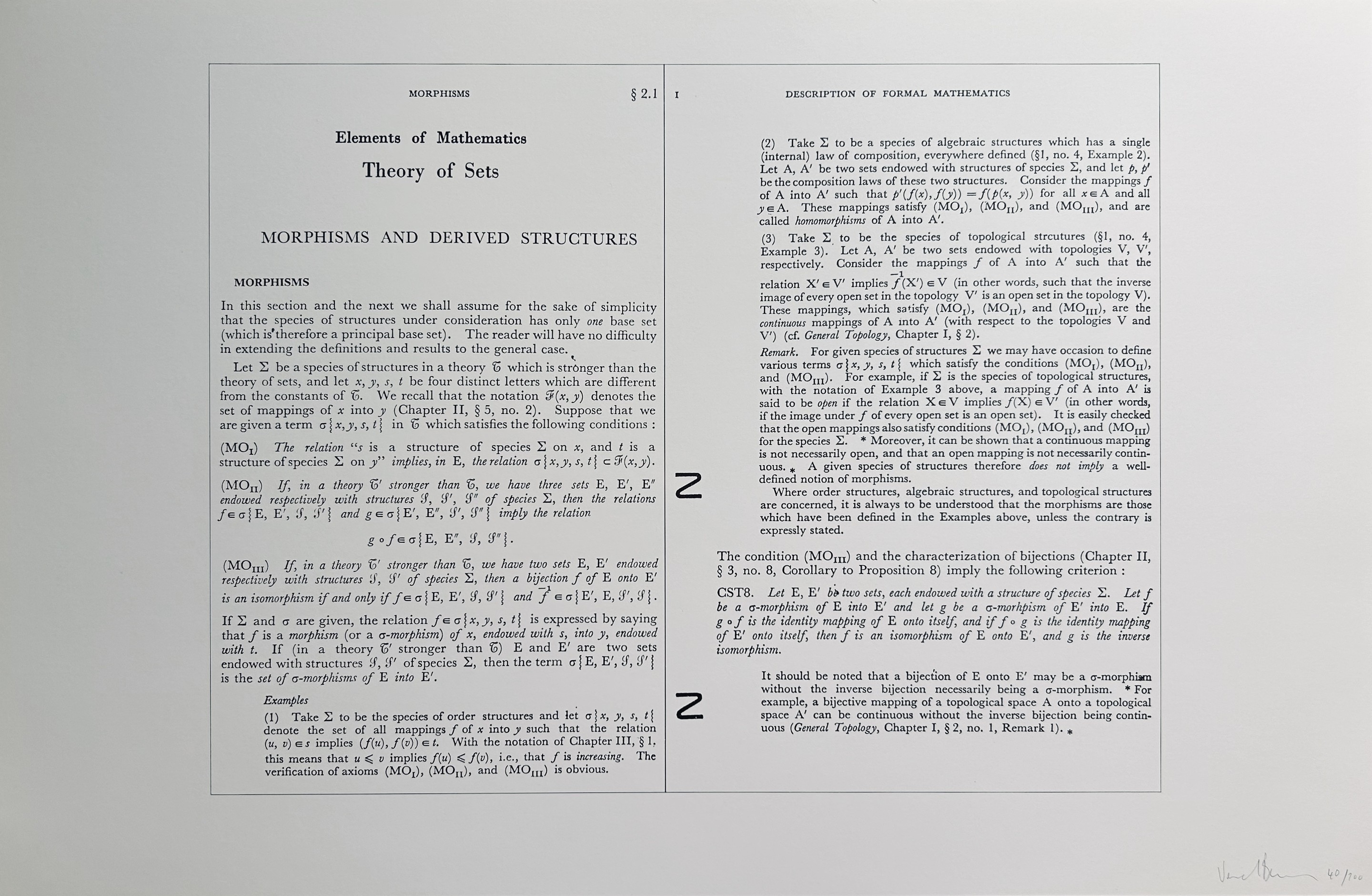 Bernar Venet, Theory of Sets, Morphisms and derived Structures Bernar Venet, Theory of Sets, Morphisms and derived Structures