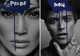 Fotografia, Pride - Jennifer Lopez and Now - Bruno Mars, Diptych. From the Blue series, Hunter & Gatti