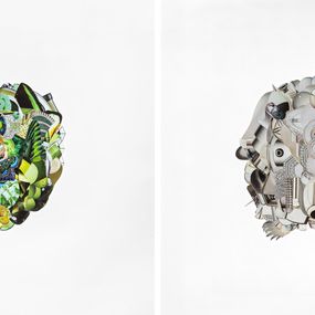 Painting, Xenestela 3 and 2, Diptych. From The Series Xenestela, Fredy Saul Serrano