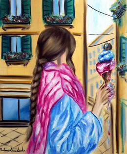 Painting, The Girl with the Gelato, Ruslana Levandovska