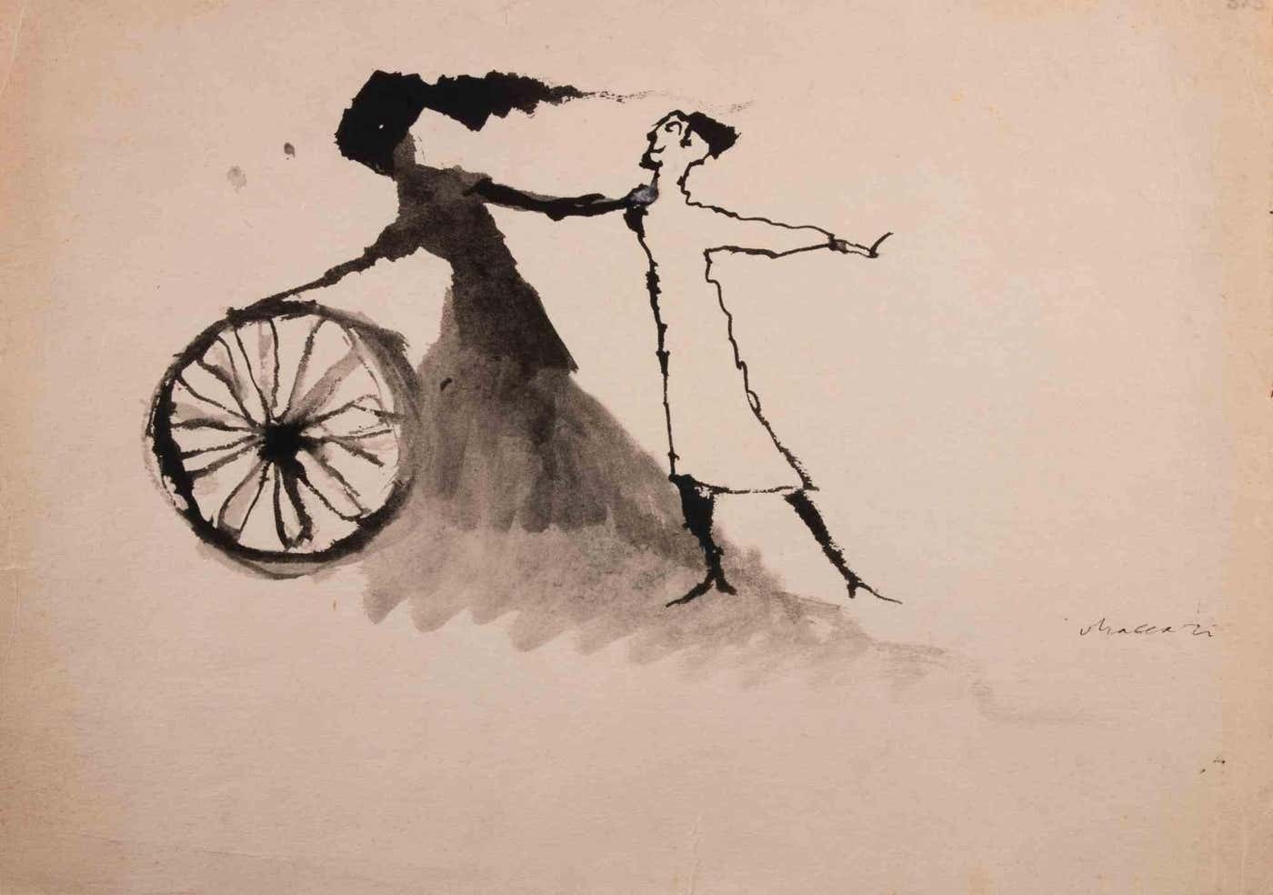 Mino Maccari, The Ghost and the Wheel Mino Maccari, The Ghost and the Wheel