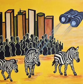 Peinture, De drôles de zèbres, Christine Beloeuvre