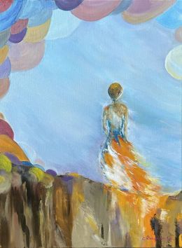 Pittura, Femme au bord de la falaise, Christine Desplanque