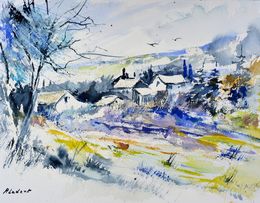 Painting, A rural village, Pol Ledent