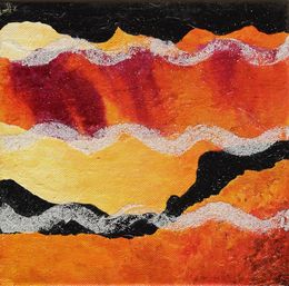 Painting, Désert 2 - Abstraction tribale, paysage imaginaire, Edith Heim