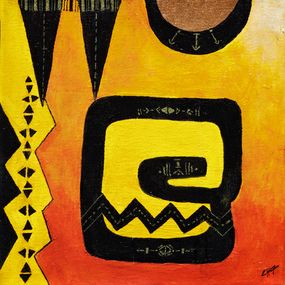 Peinture, Terre d'Afrique - Abstraction tribale, Edith Heim