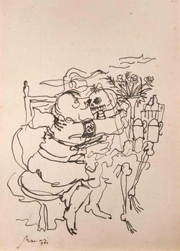 Fine Art Drawings, The Deadly Kiss, Mino Maccari