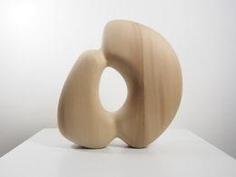 Escultura, Incipient Dyad No.3 - Modern, Abstract Wood Sculpture, Vertical Wood Grain, Freestanding, Mike Sasaki