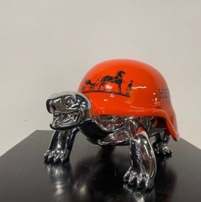 Sculpture, Hermes turtle - Fashion Desire - The Silver Peace Turtle, Diederik Van Apple