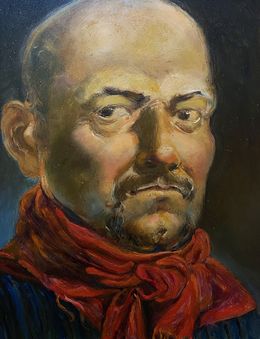 Painting, Portrait in a Red Scarf, Oleg Litvinov