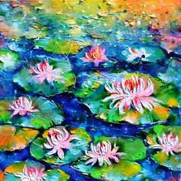 Peinture, Water Lilies on the Pond, Soos Roxana