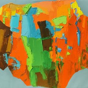 Painting, City Breathing Spring, Abhishek Kumar