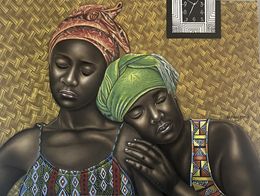 Painting, Stronghold Sisters - Contemporary, 21st Century, Figurative Portrait, Women Love, Ayotunde Ayomide