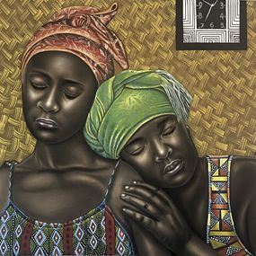 Peinture, Stronghold Sisters - Contemporary, 21st Century, Figurative Portrait, Women Love, Ayotunde Ayomide