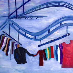 Painting, Les rails de la concorde, Christine Beloeuvre