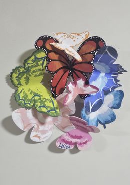 Sculpture, 8 Butterflies-round, Lili P