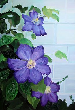 Painting, Clematis, Svetlana Saratova