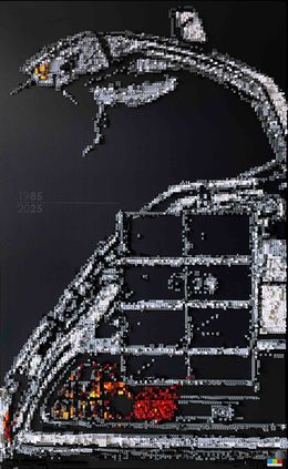 Peinture, Delorean back, BrickBoardBuilder