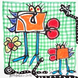 Painting, Les Cartes - Punkàfleur, Patopalomo