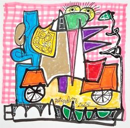 Painting, Les Cartes - Charabia routier, Patopalomo