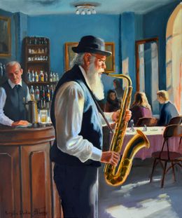 Pittura, The elderly Saxophonist, Serghei Ghetiu