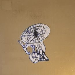 Dessin, La genie de Mark Zuckerberg supportant le monde, ou, la courbure, Frédérique Lanquetin