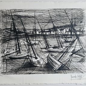 Print, Sailing boats stranded at low tide, Bernard Buffet