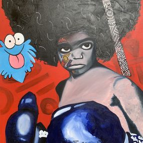 Pittura, Everything Affects Everything 1 - 21st Century, Contemporary, Figurative, Boxing, Oladire Araireoluwa