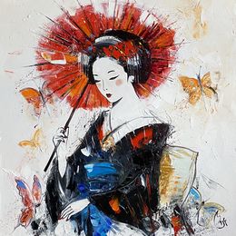 Stampe, Geisha aux papillons, Louis Magre