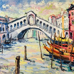 Pintura, Venise, le Pont du Rialto, Charles Malle