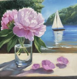 Pintura, Still life with Peonies, Maria Reznik