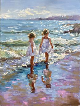 Pintura, Day at the Beach, Maria Reznik