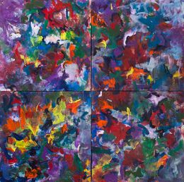 Painting, Floweres Connected (4 canvases), Daniel Kanow