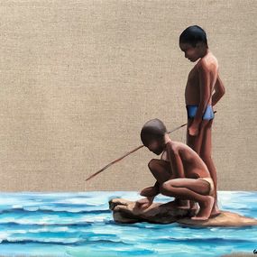 Painting, African Boys, Ger Da