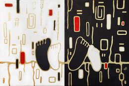 Pittura, Meeting the nights and the sunrices together, Diptych, Yulia Belasla