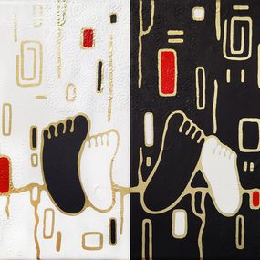 Pintura, Meeting the nights and the sunrices together, Diptych, Yulia Belasla